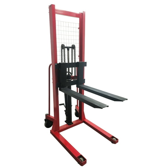 2200lbs Manual Hydraulic Pump Lift Handling Stacker Hand Pallet Forklift 63" Lifting Height