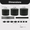 thumbnail image 4 of Fitvids 2 in 1 Adjustable Dumbbell Set, 60lbs Free Weights Set with Connector, Black, 4 of 12