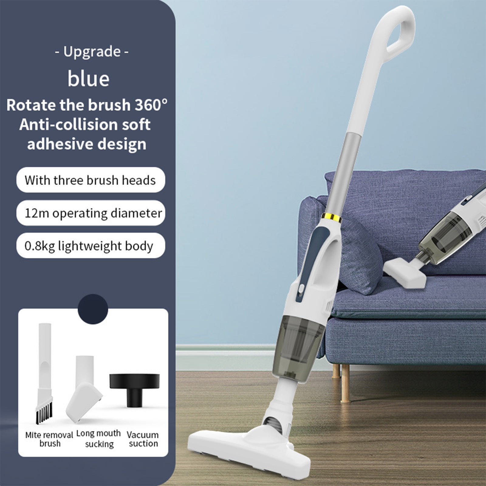 PHIGZNT Stick Vacuum Cleaner with 30 Mins Long Runtime Lightweight Vacuum Cleaner for Carpet and Hardwood Floor Pet Hair Daily Use