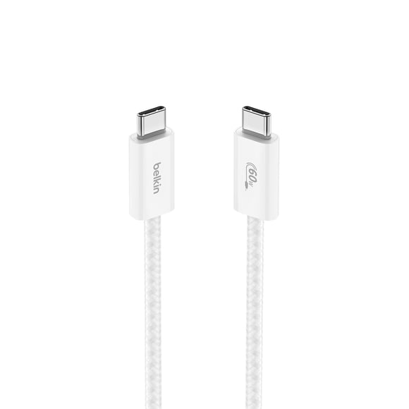 Belkin BoostCharge Braided USB-C to USB-C Cable (1M/3.3ft. 60W) - Soft, Flexible Fast-Charging Cable, Type C Charger Cord for iPhone 16 & 15 Series, Galaxy S25, MacBook, iPad Pro, & More