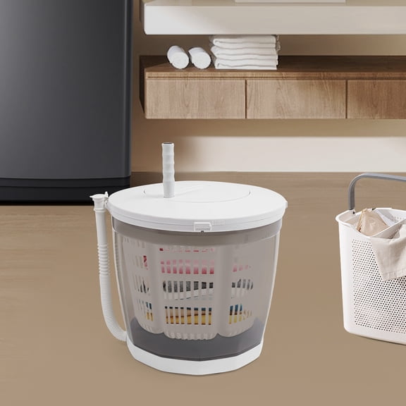 2 in 1 Manual Mini Portable Washing Machine Compact Washer Clothes Spin Dryer Grey for RVs, Camping