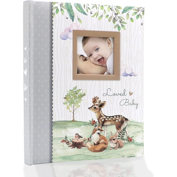 First 5 Years Baby Memory Book - 76 Colourful Illustrated Keepsake Journal Pages Record Book Album for Newborn Baby Boy or Girl, Woodland Animals Design