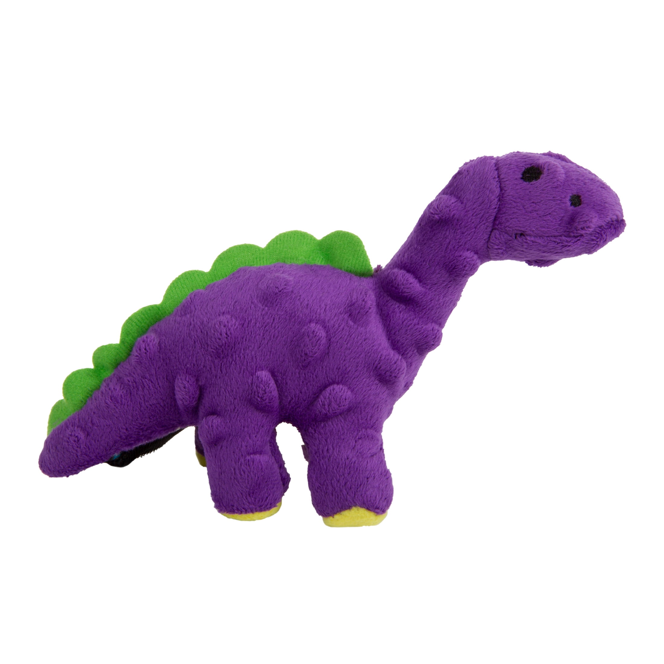 goDog Mini Chew Guard Squeaky Plush Dog Toy Bundle, Purple Dino and Pink Gator, Durable Interactive Chew Toys for Small Dogs, Puppies, Teething and Toy Breeds, 2pk