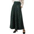 thumbnail image 3 of WULMLEO Women Maxi Plaid Skirts A Line High Waisted Pleated Tartan Full Length Flowy Long Skirts Christmas Holiday Outfits Green M, 3 of 7