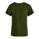 thumbnail image 3 of Tamaño Más Manga Corta Tops para las Mujeres V Cuello Bolsillo Suéter Blusa Casual Camisa Uniforme, 3 of 6