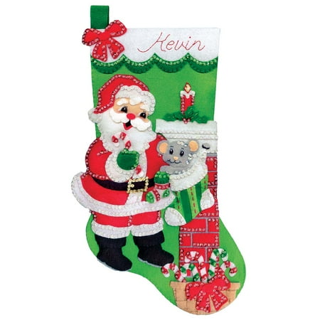 - Design Works™ Santa With Mouse Christmas Stocking Kit