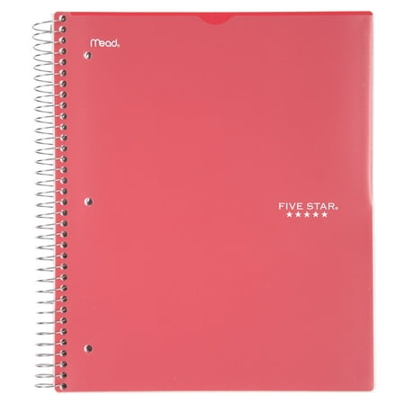 Five Star Customizable Wirebound Notebook, 3 Subject, College Ruled, Assorted Colors