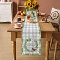 thumbnail image 2 of Spring Botanical Table Runner 72 Inches, Garden Birds Floral Leaves Gray Plaid Bed Runner Dresser Scarves Tabletop for Indoor Outdoor Parties/Ceremony/Banquet, 16" x 72", 2 of 8