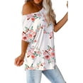 thumbnail image 3 of Mint Plus Pink - Women's Comfy Loose Fit T-Shirts with Crew Neck Elegance, 3 of 5