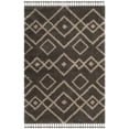 thumbnail image 2 of Safavieh Moroccan Fringe Janella Geometric Shag Area Rug, Gray/Cream, 5'3" x 7'6", 2 of 9