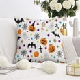 thumbnail image 2 of Halloween Throw Pillow Cases Happy Halloween Ghost Boo Spooky Pillow Cover Sofa Bed Throw Cushion Cover for Living Room Decor,18x18 Inch (2Pcs), 2 of 6