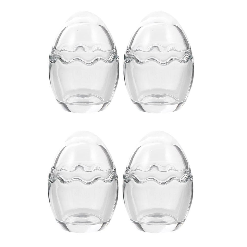 Homemaxs 4pcs Pudding Cups Egg Shell Heatresistant Glass Jelly Yogurt