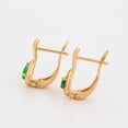 thumbnail image 3 of Aretes Dama Rombo Gota Swarovksi Esmeralda Oro 18K Laminado dorado Unitalla, 3 of 6