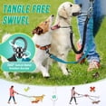 thumbnail image 2 of SlowTon Double Dog Leash Coupler, No Tangle 360Â° Swivel Dual Leashes for Walking 2 Dogs, Adjustable Length Reflective Splitter Leash for Training, Small, Medium & Large Two Dogs(Black&Bright Blue), 2 of 7