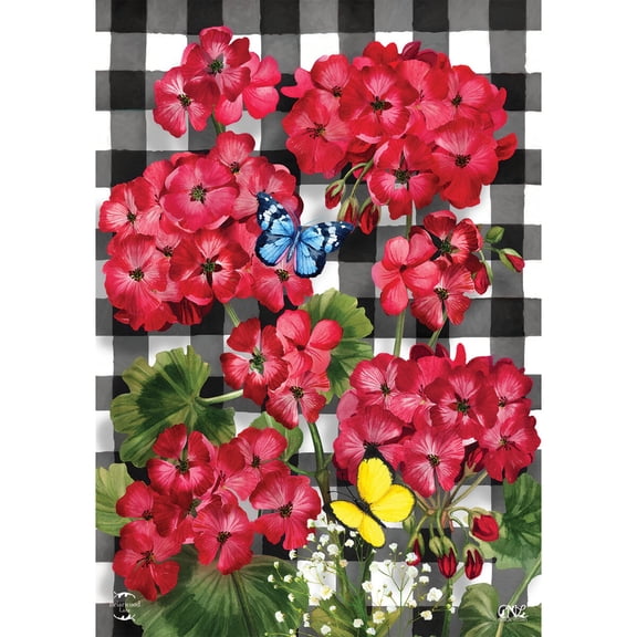Briarwood Lane Summer Garden Flag 12x18 For Outdoor Checkered Geraniums For Summer Garden Flag Flags For Outside