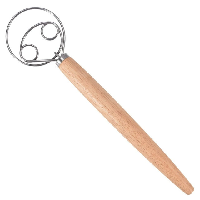 Batidor de masa danés, mezclador de pan manual de estilo holandés de acero inoxidable batidor de masa herramienta perfecta para hornear para pastelería o pizza