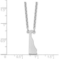 thumbnail image 3 of Sterling Silver Silver/Rhodium-Plated Delaware State Necklace Made In United States xna706ss-de, 3 of 5
