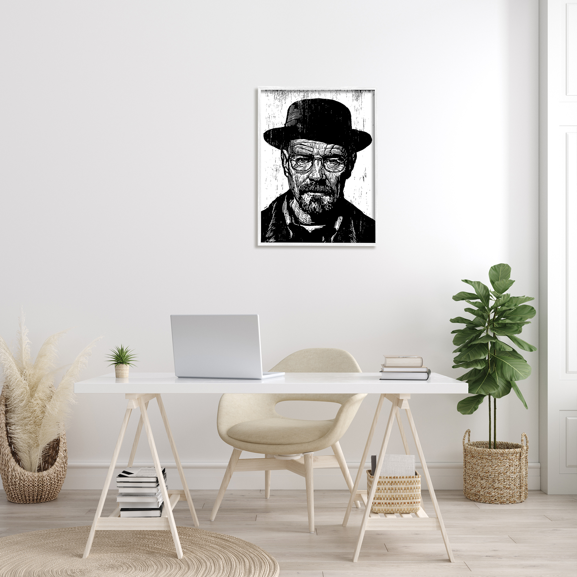 Stupell Industries Walter White Heisenberg Breaking Bad Famous People Portrait, 24 x 30,Design by Neil Shigley