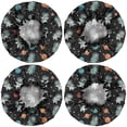 thumbnail image 2 of Shower Caps,Black Cartoon Astronaut Dinosaurs Planets Pattern Waterproof Shower Cap for Women 4 Pieces,Double Reusable Hair Cover for Shower PEVA Elastic Stretch Hem, 2 of 7