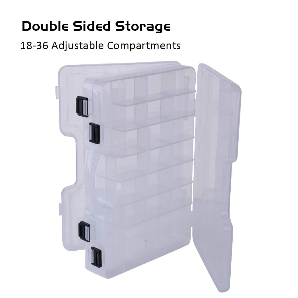 Goture Plastic Storage Organizer Box, Portable Tackle Storage Adjustable  Divider Removable Compartment with handle, Box Organizer for Fishing Storage  Green 