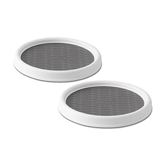 Copco - Armario de despensa antideslizante Lazy Susan 5220590, 9 pulgadas, blanco/gris, paquete de 2
