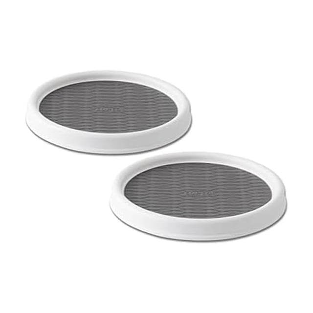 Copco - Armario de despensa antideslizante Lazy Susan 5220590, 9 pulgadas, blanco/gris, paquete de 2