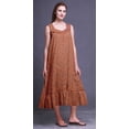 thumbnail image 2 of Bimba Medium Orange3 Feuilles Pois & Feuille Bleue Imprimée Chemises de Nuit en Coton pour Femmes Robe Sans Manches Tenue de Nuit Robe Maxi XX-Grand, 2 of 6