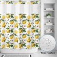 thumbnail image 4 of No Hook Shower Curtain with Built-in Rings - Vintage Lemon Summer Floral Washable Waterproof Fabric Bathroom Curtains for Hotel,Rentals, 72 X 78 Inch Long , Yellow Green White, 4 of 9