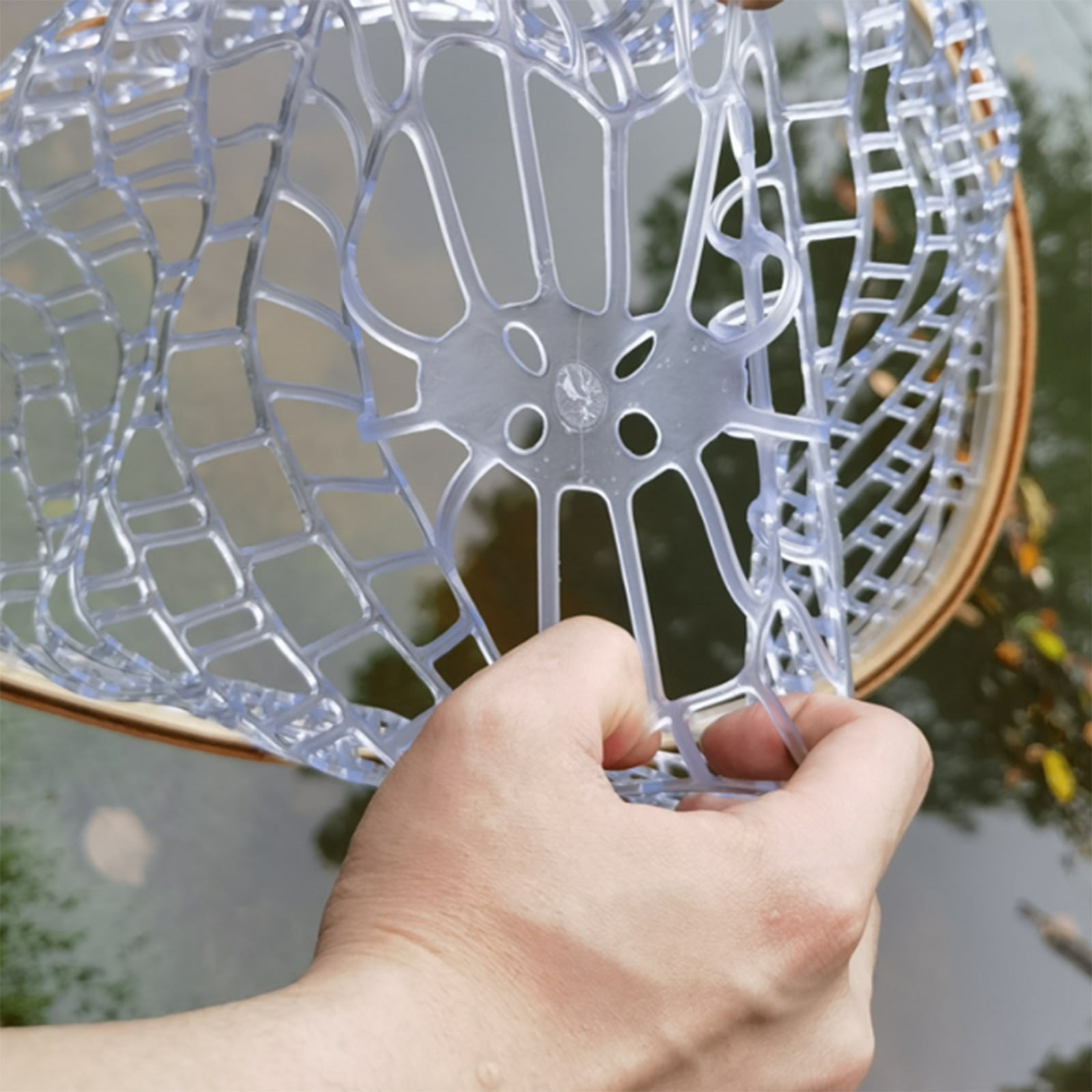 Light Weight Fish Net Frame Fly Fishing Landing Net with Soft Rubber Meshes for Catching and Release Easy to Use