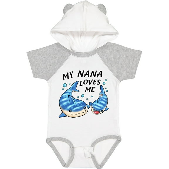 Inktastic My Nana Loves Me- whale shark Boys or Girls Baby Bodysuit