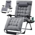 thumbnail image 4 of Homall Oversized Zero Gravity Chair with Removable Thick Cushion, Lawn Patio Reclining Chair Upgraded Alloy Lock and Cup Holder, for Indoor Outdoor, Grey, 4 of 7
