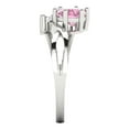 thumbnail image 3 of Clara Pucci 14K White Gold Solid Gold Pink Three-Stone Anniversary Ring for Women - 0.87 cttw Round Cut, 3 of 8