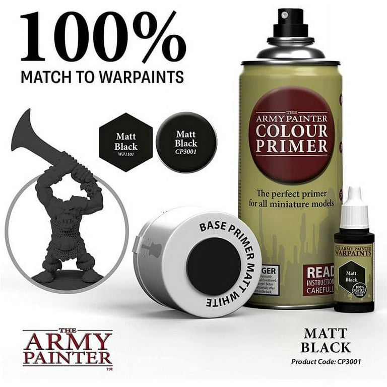 The Army Painter Color Primer Spray Paint, Matt Black, 400ml, 13.5