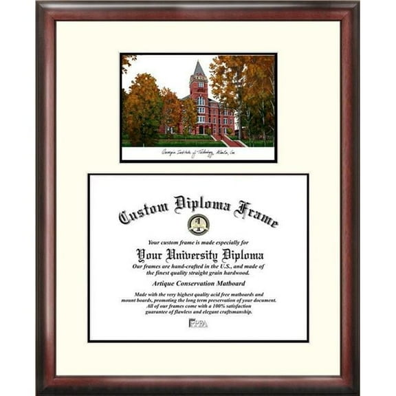 Campus Images GA974V-1714 17 x 14 in. Georgia Institute of Technology Scholar Framed Lithograph - Satin Mahogany