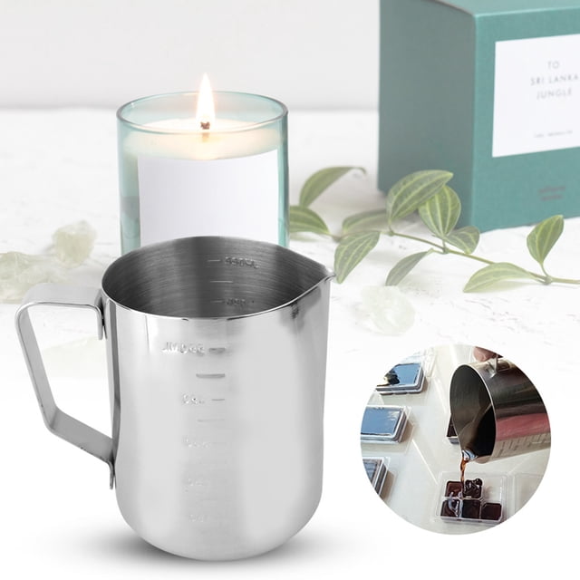Taza De Fundición De Cera De Vela De Acero Inoxidable Para Hacer Velas; Fácil De Verter Cera, Diseño De Boca De águila; Tamaño Compacto Y Ligero; Tratamiento De Espejo