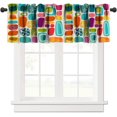 thumbnail image 1 of Mid Century Valance for Windows,Colorful Block Abstract Geometry Curtain Valance Rod Pocket, Modern Art Small Window Curtains for Kitchen Bedroom Bathroom 1 Panels W54xL18in, 1 of 6
