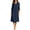 Navy, variant on SETOOFF Cotton Linen Midi Shirt Dress Notched V Neck 3/4 Sleeve Button Decor Loose AโLine Tunic Dress Casual Beach Vacation Daily Dress