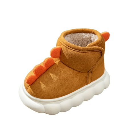 

kpoplk Toddler Sneakers Boys Children Cotton Shoes Warm And Non Slip Cotton Boots With Velvet In Winter Boys And Toddler Boots(Brown)