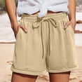 thumbnail image 2 of Women's Elastic Drawstring Casual Sweat Shorts, High Waist Loose Wide Leg Summer Lounge Shorts with Deep Side Pockets, Cuffed Hem Lightweight Beach Workout Jogger Shorts for Daily Vacation S-3XL, 2 of 10