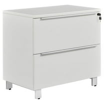 Pemberly Row Modern Lateral File Cabinet with 2 Drawers in White