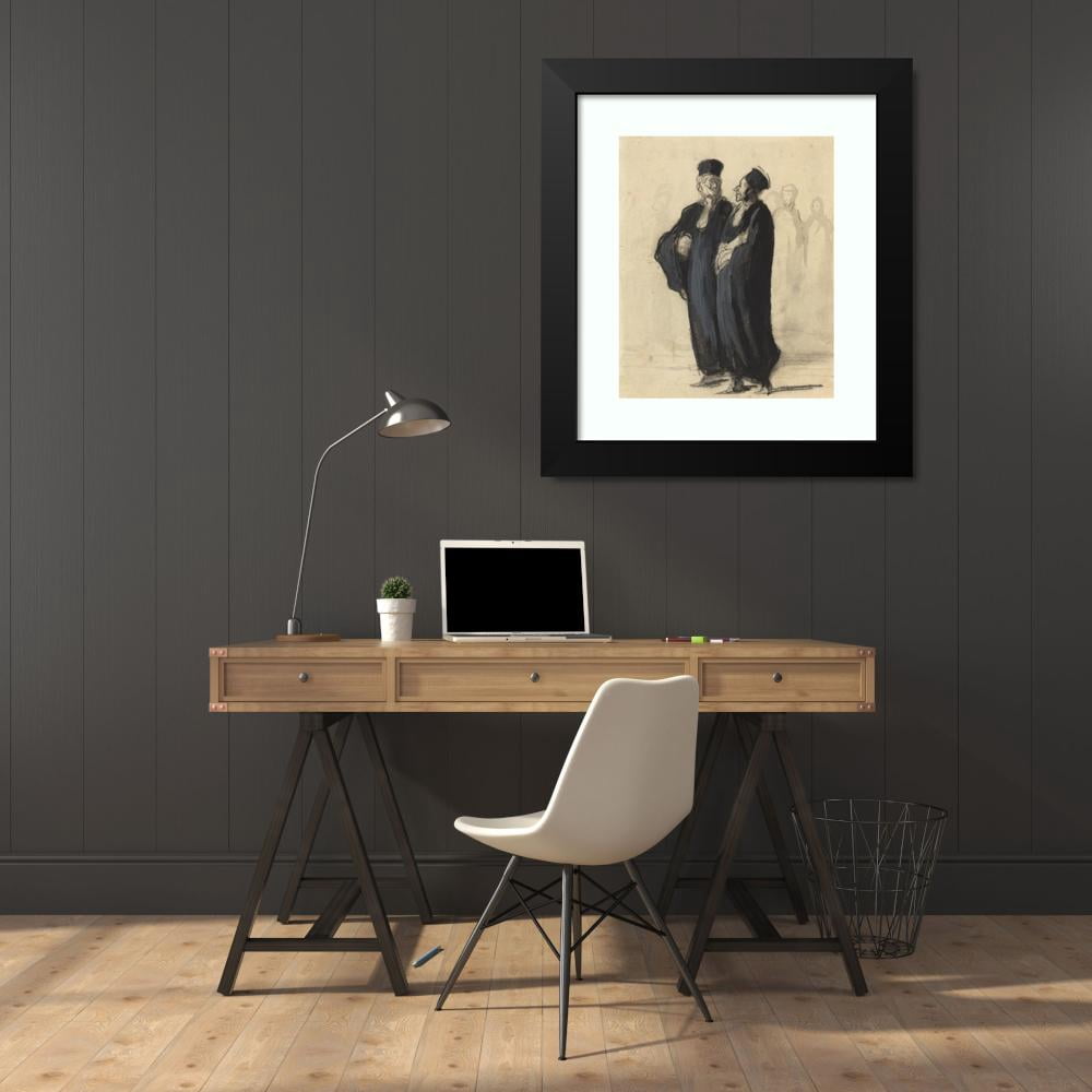 Honoré Daumier 20x24 Black Modern Framed Museum Art Print Titled - Two Lawyers II