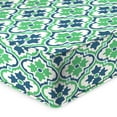 thumbnail image 4 of Jordan Manufacturing 46.5" x 24" Vesey Sea Mist Blue and Green Quatrefoil Rectangular Outdoor Deep Seat Chair Cushion Set with Welt, 4 of 11