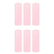 Mega Candles 6 pcs Unscented Pink Round Pillar Candle, Hand Poured Premium Wax Candles 2 Inch x 6 Inch, Home Décor, Wedding Receptions, Baby Showers, Birthdays, Celebrations, Party Favors & More