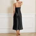 thumbnail image 6 of Nightgown with Built in Bra Racerback Sleeveless Night Shirt Spaghetti Strap Loose Fit Breathable Sleepwear Lightweight Sleepdress Z06 Black S, 6 of 6