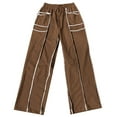 thumbnail image 4 of Telankuip Womens Barrel Wide Leg Pants Plus Size Drawstring Elastic High Waist Sweatpants 2025 Fall Winter Line Design Casual Loose Comfortable Trousers with Pockets Brown L, 4 of 4