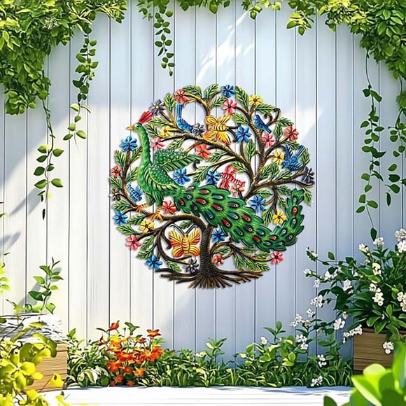 ZZkhGO Metal Wall Art Decor, Iron Wall Hanging Ornament for Outdoor Yard, Modern Wall Sculpture with Waterproof Coating for Balcony Bedroom Living Room