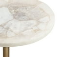thumbnail image 6 of Kate and Laurel Engles Traditional Adjustable-Height Pedestal Drink Table, 10 x 10 x 30, Natural Quartz and Antique Brass, Vintage Round Indoor Metal Plant Stand with Authentic Stone Tabletop, 6 of 10