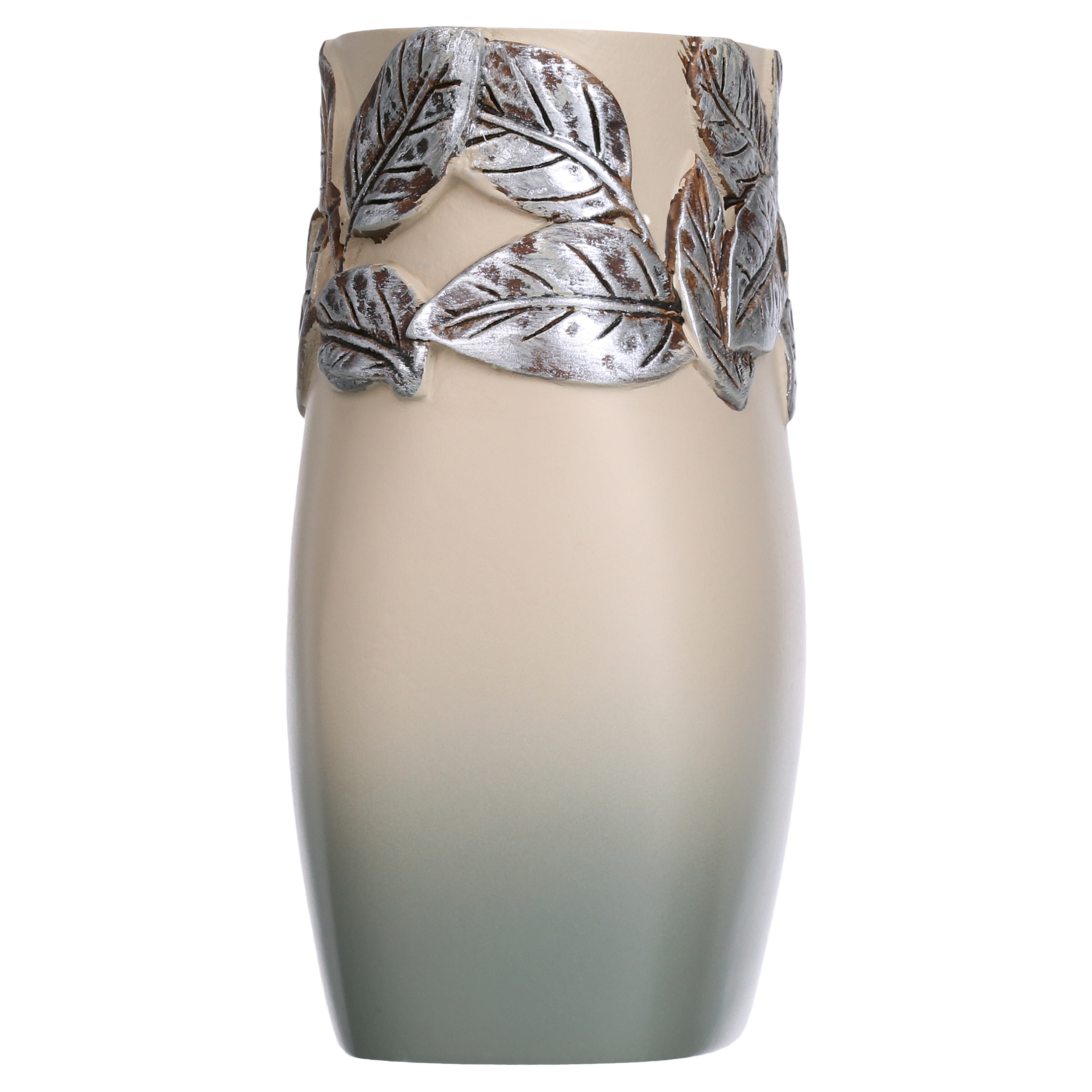 Mainstays Silver Leaves Toothbrush Holder, Gray, Silver