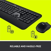 Logitech Advanced Combo Wireless Keyboard and Mouse, Black, Walmart Exclusive