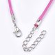 thumbnail image 3 of Waxed Cord Necklace Making with Zinc Alloy Lobster Clasps Platinum Deep Pink 17.8 inch~18 inch(45.5~46cm) 2mm, 3 of 3